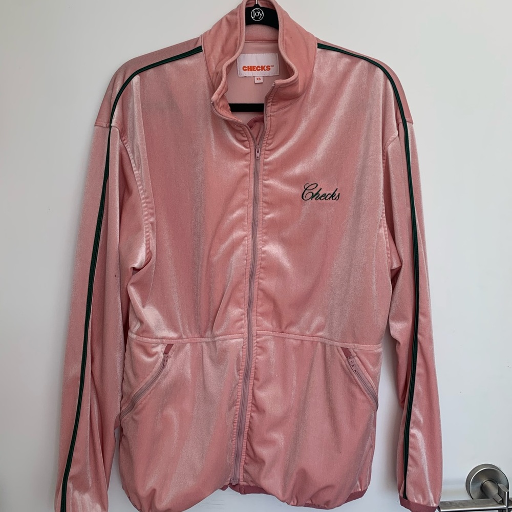Velvet Checks Pink OVERSIZED jacket